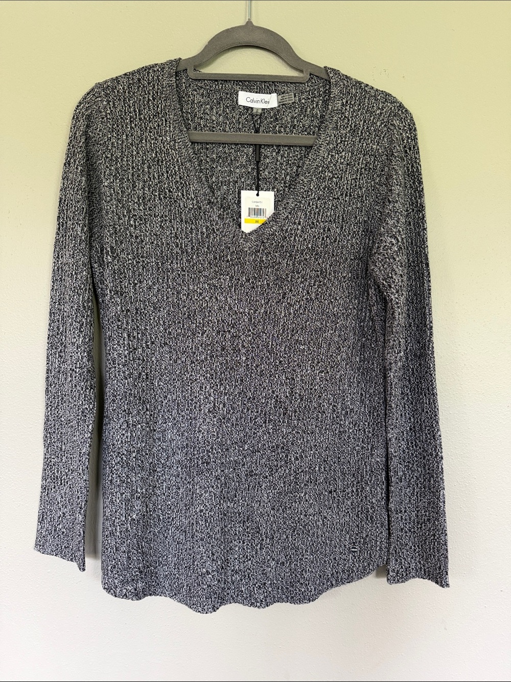 Calvin Klein Gray Marled V-Neck Pullover